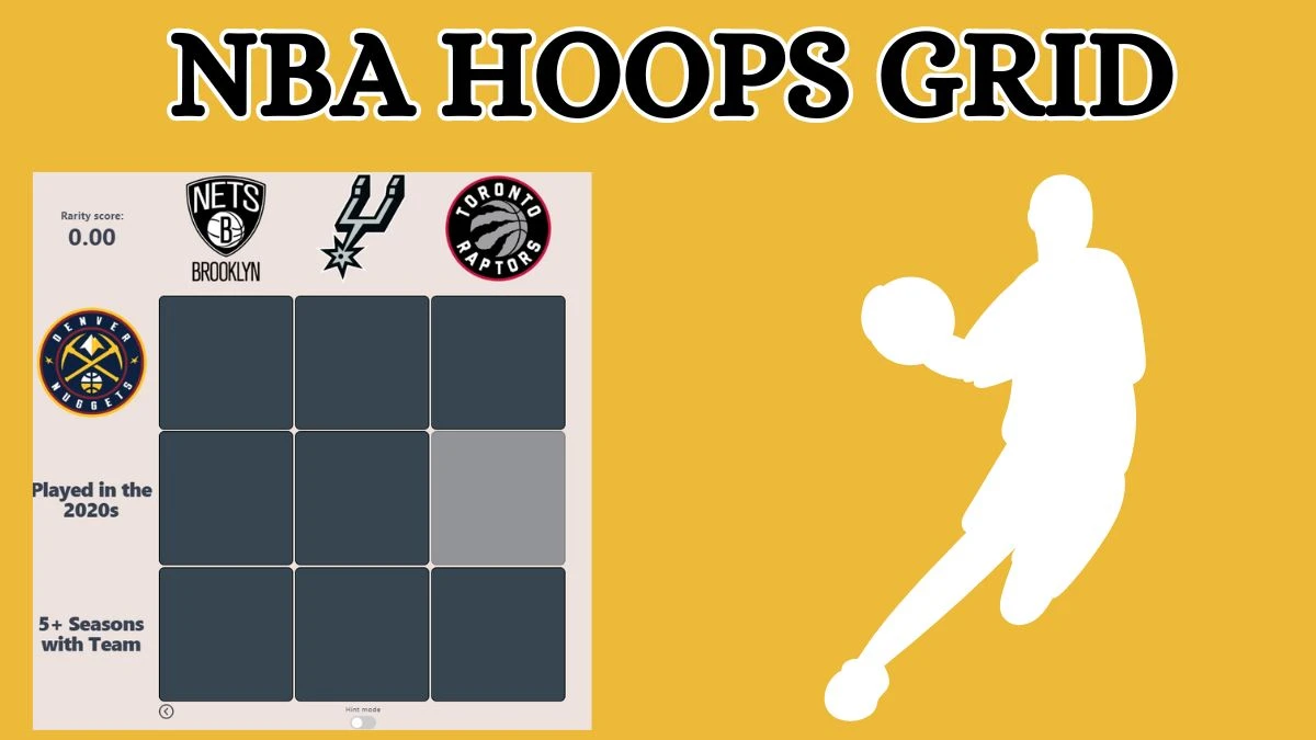 Which player who has played for the 5+ Seasons with Team and Toronto Raptors? NBA HoopGrids Answers for September 11, 2024