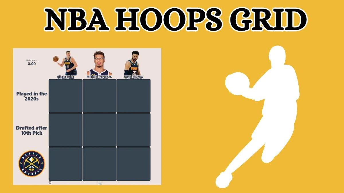 Which player who played with Nikola Jokic and also Played in the 2020s? NBA HoopGrids Answers for September 02, 2024