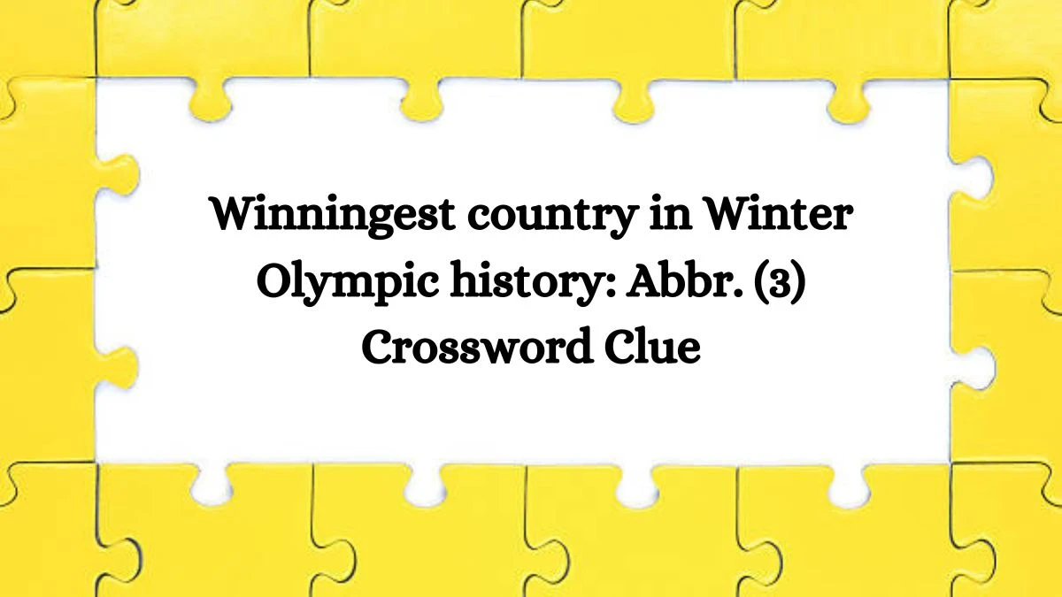 NYT Winningest country in Winter Olympic history: Abbr. (3) Crossword Clue Puzzle Answer from September 28, 2024