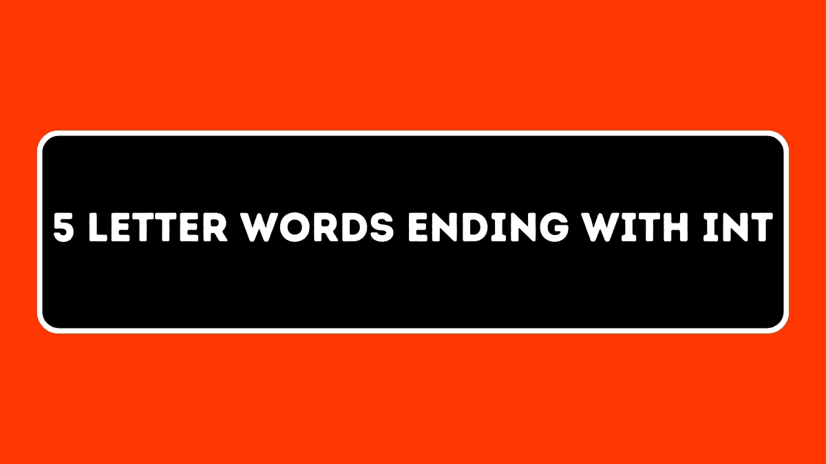 5 Letter Words Ending with INT All Words List