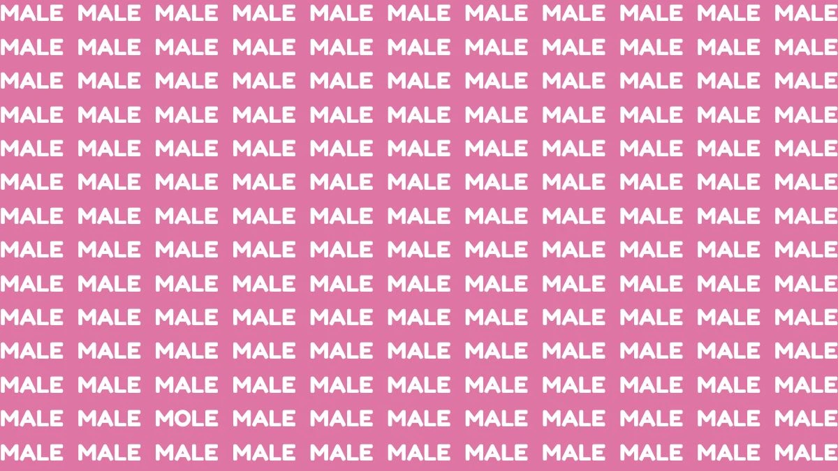 Brain Test: Only Sharp eyes can Spot the Word Mole among Male in 9 Secs