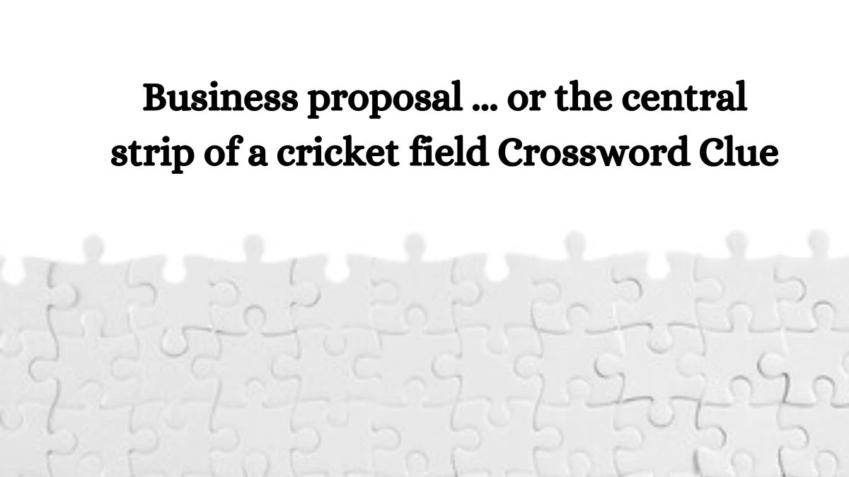 Business proposal ... or the central strip of a cricket field Daily Themed Crossword Clue Puzzle Answer from October 15, 2024