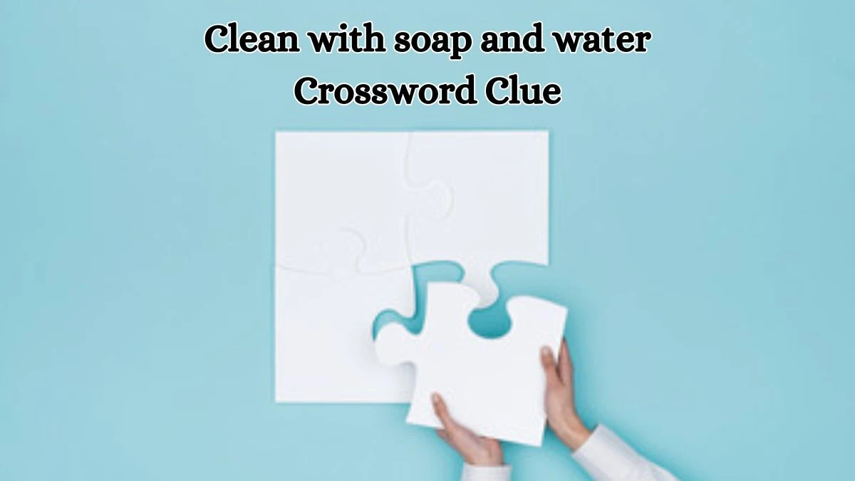 Clean with soap and water Daily Commuter Crossword Clue Puzzle Answer from October 16, 2024