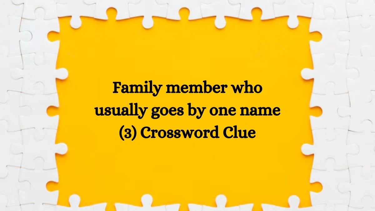 Family member who usually goes by one name (3) NYT Crossword Clue Puzzle Answer on October 21, 2024