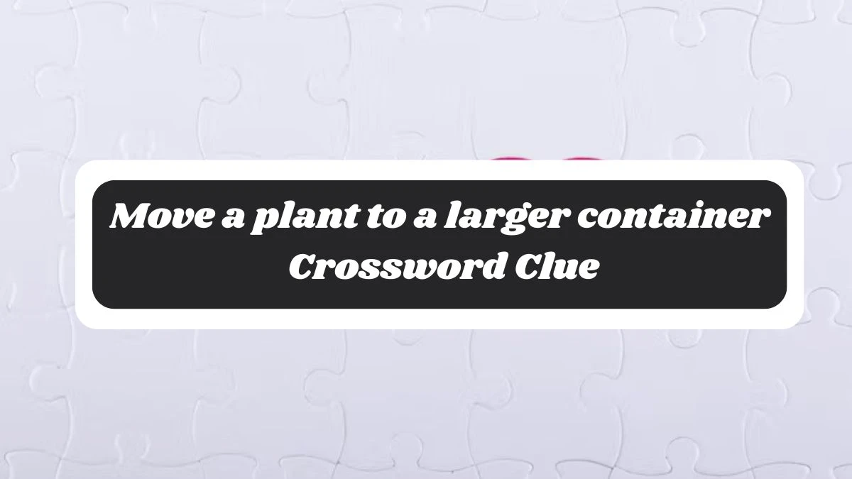 Move a plant to a larger container Irish Daily Mail Quick Crossword Clue Puzzle Answer from October 28, 2024