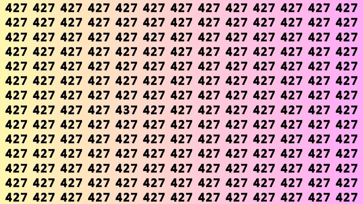 number illusion test if you have keen eyes spot the number 437 among 427 in 7 secs 671a34aa9ea2841813531 1200