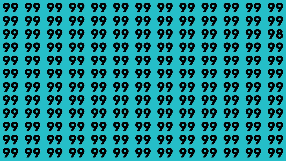 Optical Illusion: Only 2K Vision people spot the Number 98 among 99 in 8 Secs