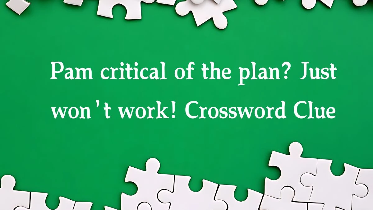 Pam critical of the plan? Just won't work! Crossword Clue Puzzle Answer from October 12, 2024