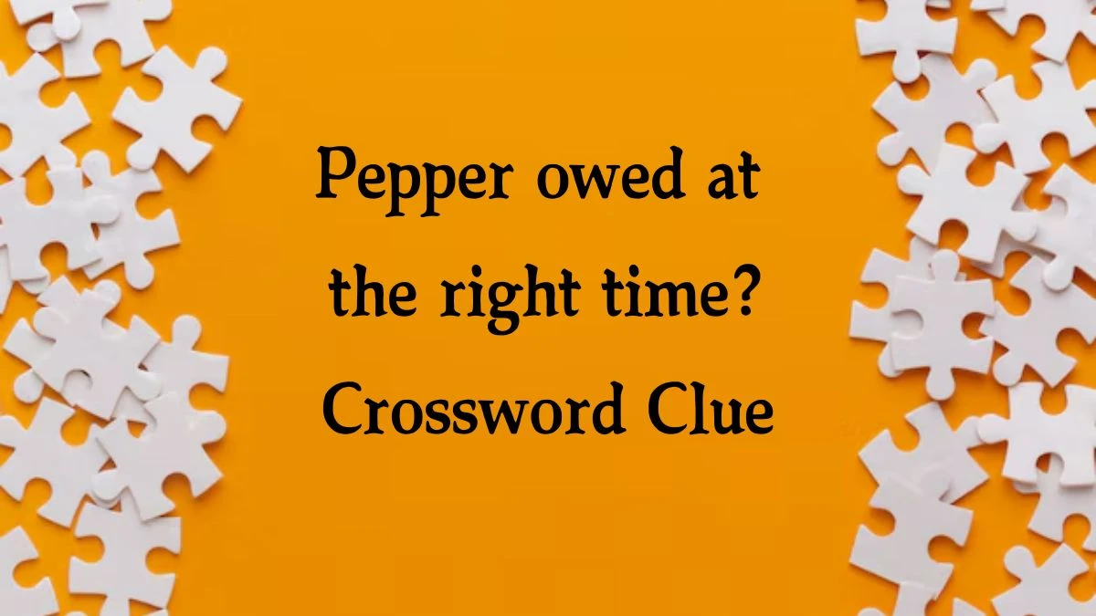 Pepper owed at the right time? (3,6) Crossword Clue Puzzle Answer from October 05, 2024