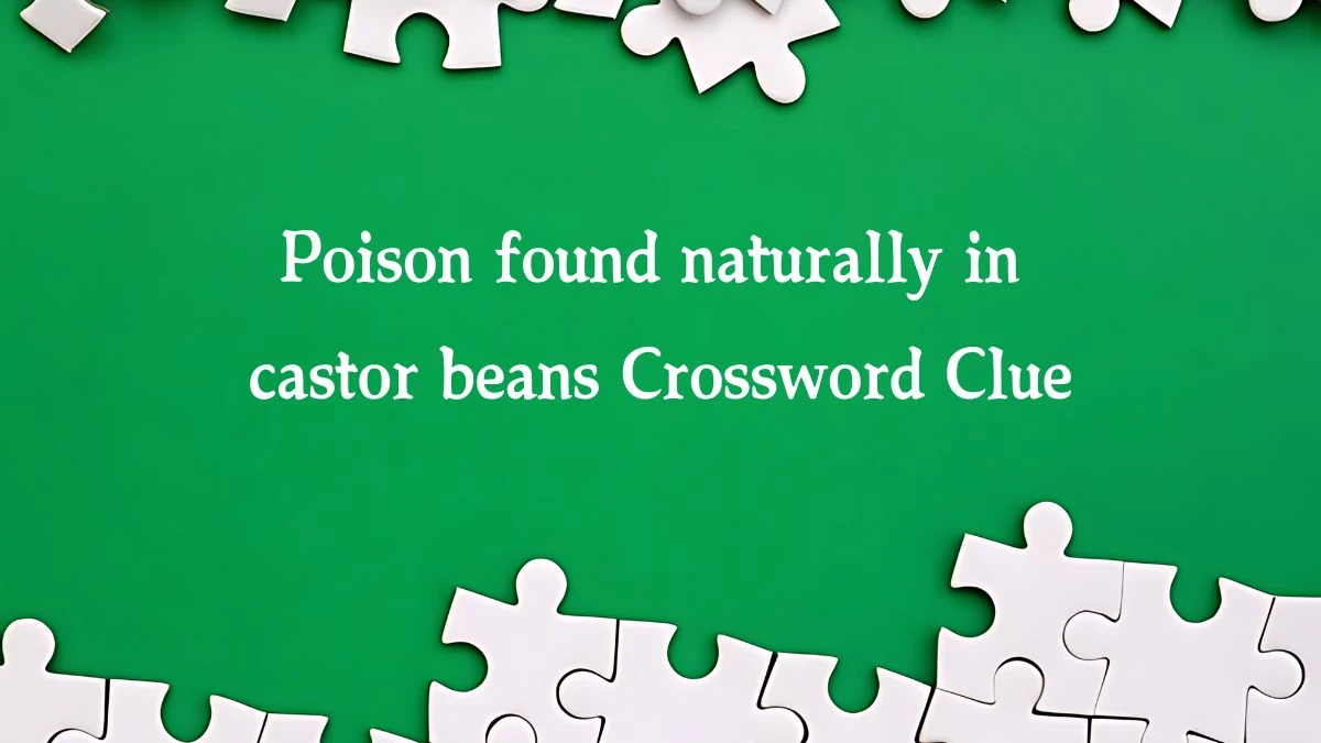 NYT Poison found naturally in castor beans (5) Crossword Clue Puzzle Answer from October 16, 2024