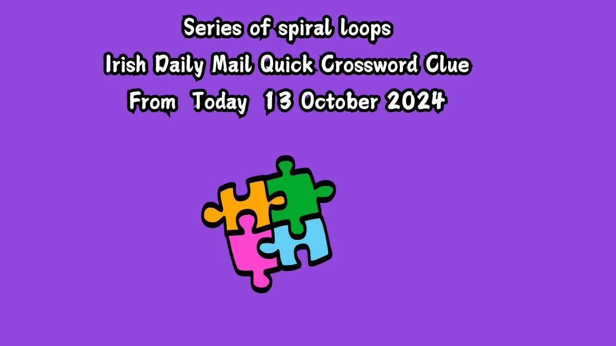 Series of spiral loops 4 Letters Crossword Clue Puzzle Answer from October 13, 2024