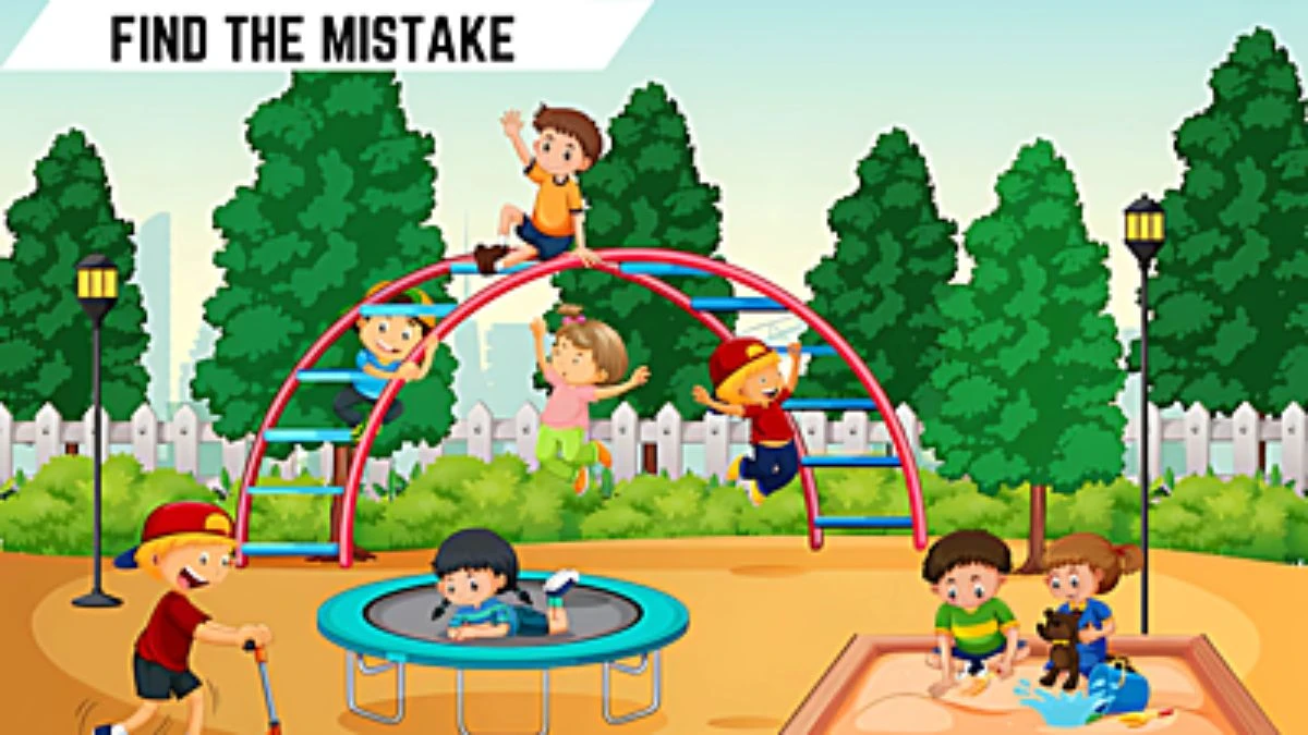 Spot the Mistake Picture Puzzle: Only detective minds can spot the  Mistake in this Park Image in 8 Secs