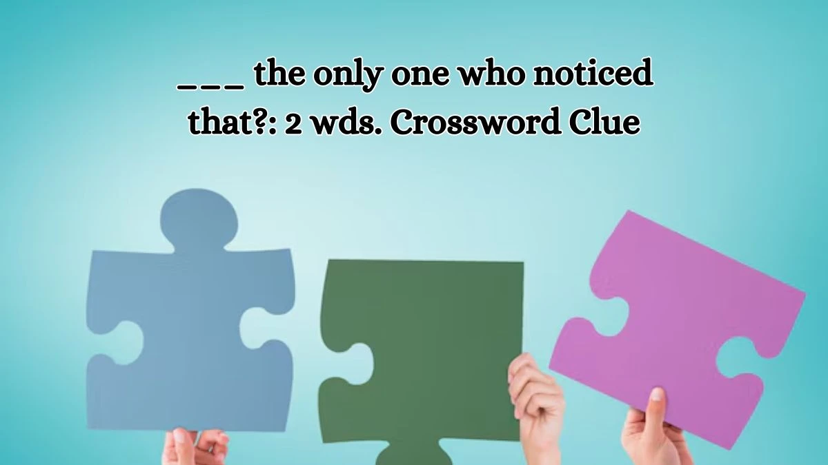 ___ the only one who noticed that?: 2 wds. Daily Themed Crossword Clue Puzzle Answer from October 17, 2024