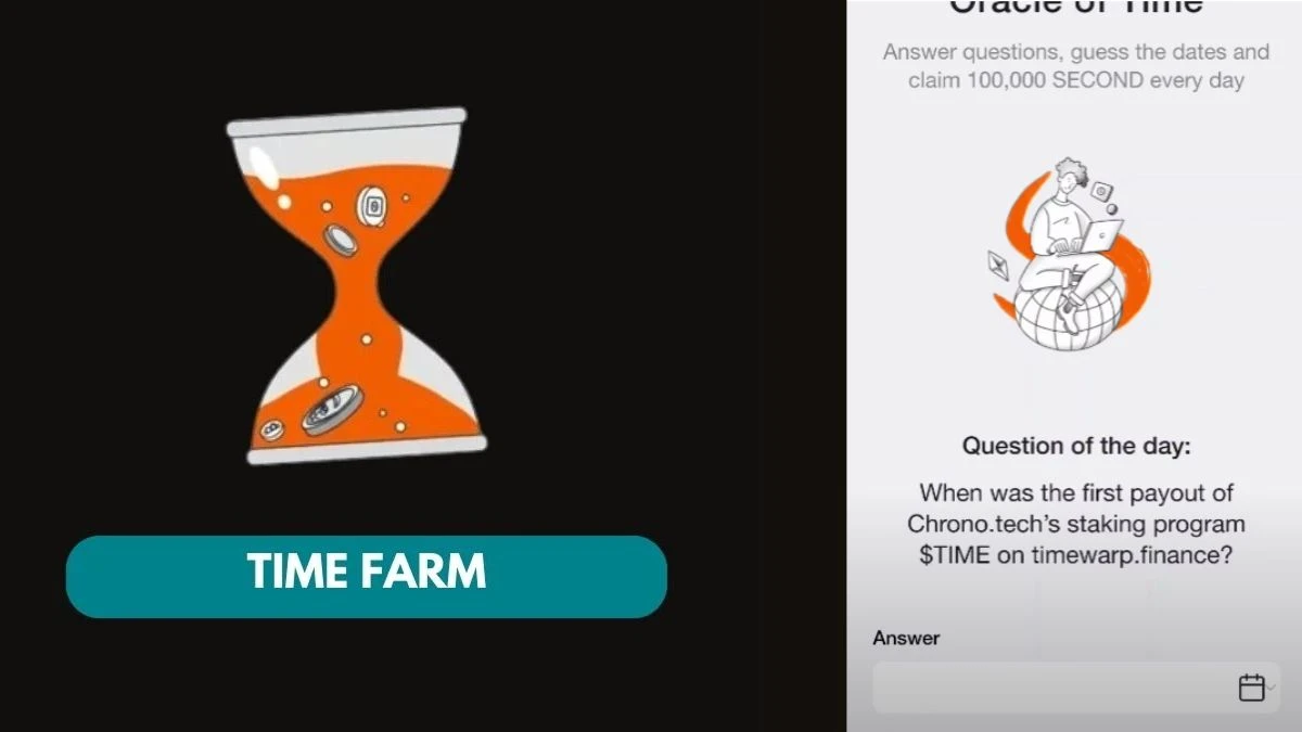 When was the first payout of Chrono.tech's staking program $TIME on timewarp.finance? Time Farm Answer Today 05 October 2024