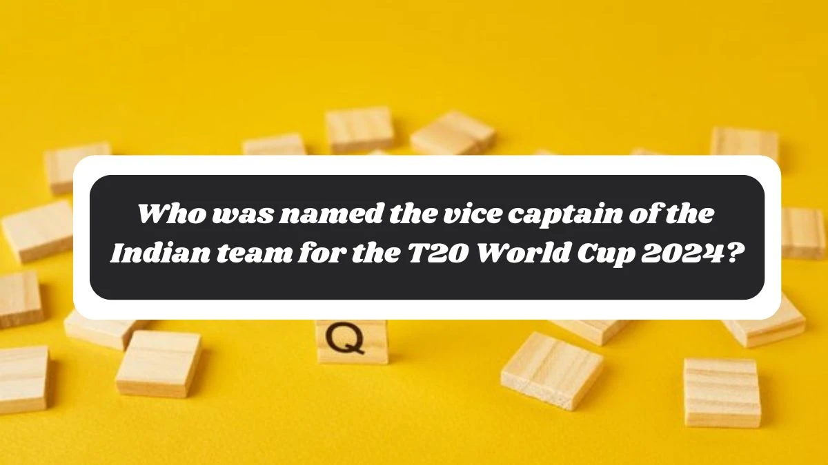 Who was named the vice captain of the Indian team for the T20 World Cup 2024? Amazon Quiz Answer Today October 30, 2024