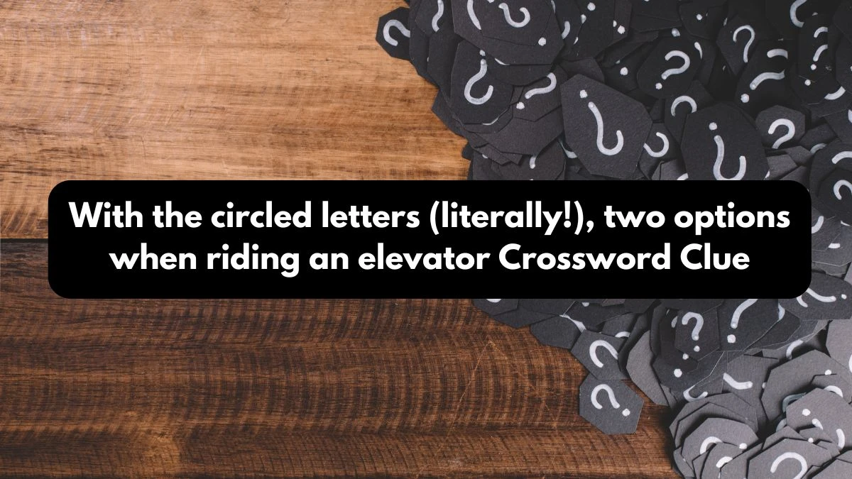 With the circled letters (literally!), two options when riding an elevator NYT Crossword Clue