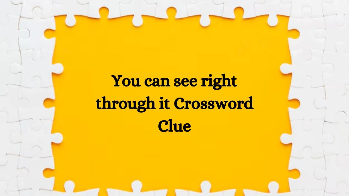 You can see right through it NYT Crossword Clue Puzzle Answer from October 03, 2024