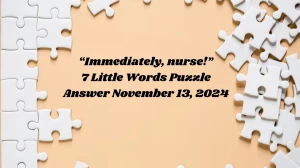 “Immediately, nurse!” – 7 Little Words Puzzle Answer November 13, 2024