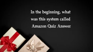 In the beginning, what was this system called Amazon Quiz Answer Today November 18, 2024