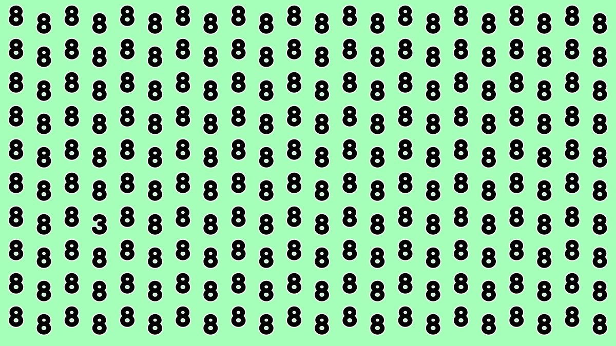 Observation Brain Challenge: Only Eagle Eyes Can Spot the Number 3 among 8 in 7 Secs