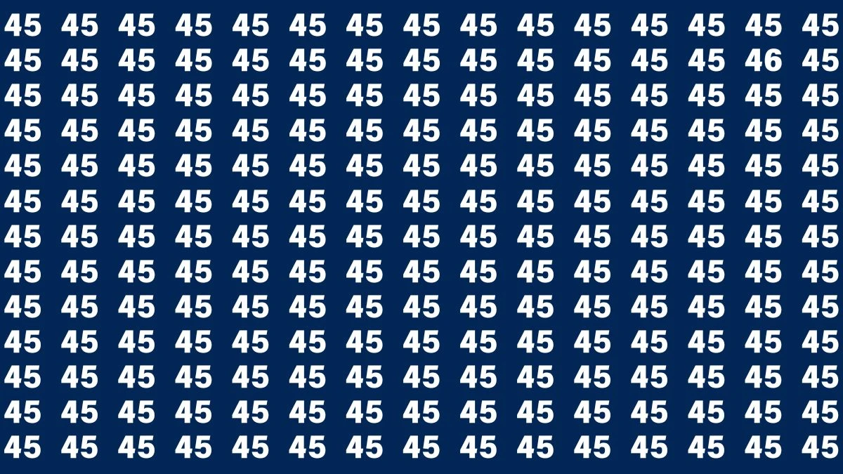 Optical Illusion Visual Test: Only Sharp Eyes Can Spot the Number 46 among 45 in 8 Secs