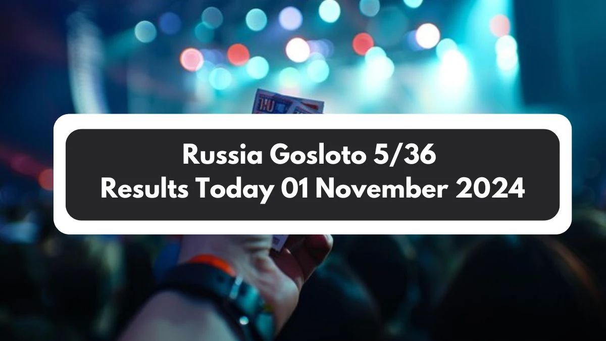 Russia Gosloto 5/36 Results Today 01 November 2024 - Draws of Each 15 Minutes