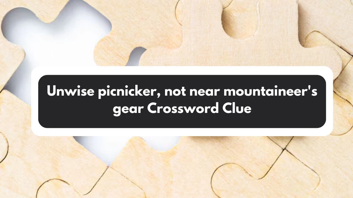 Unwise picnicker, not near mountaineer's gear Crossword Clue Answers on November 01, 2024