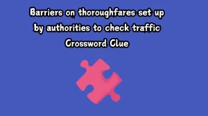 Barriers on thoroughfares set up by authorities to check traffic Crossword Clue Puzzle Answer from December 06, 2024