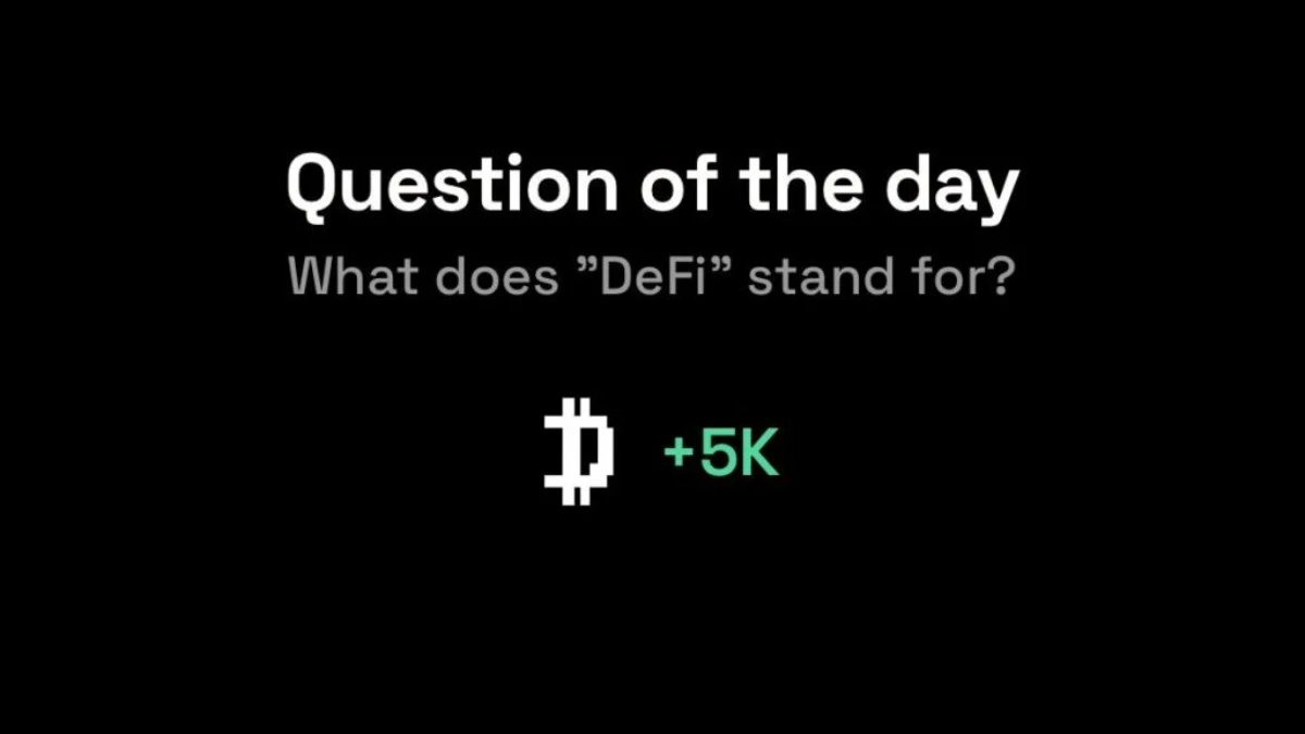 Dropee question of the day code 19 December What does “DeFi” stand for?