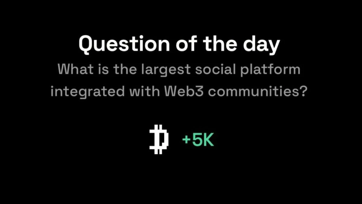 Dropee question of the day code 24 December What is the largest social platform integrated with Web3 communities?