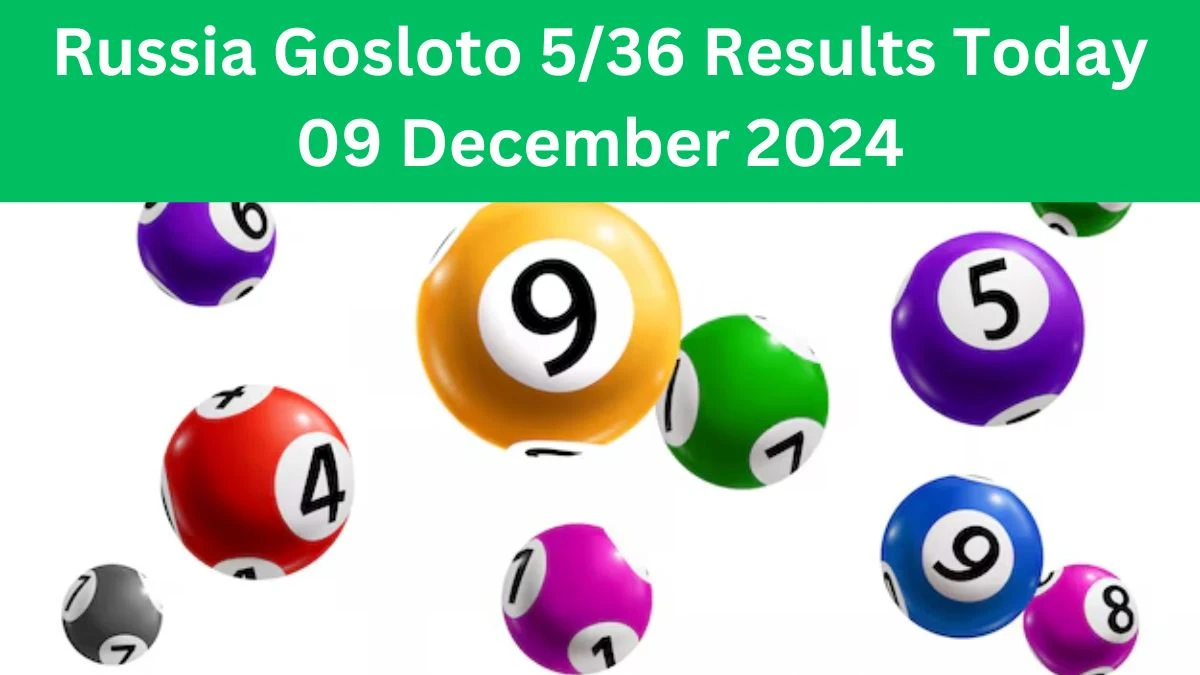 Russia Gosloto 5/36 Results Today 09 December 2024 - Draws of Each 15 Minutes