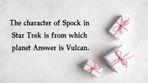 The character of Spock in Star Trek is from which planet Amazon Quiz Answer Today December 30, 2024