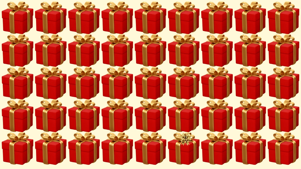 Brain Teaser Odd One Out Puzzle: Can you Find the Odd Gift Box in 10 Secs Brain Teaser Odd One Out Puzzle: Can you Find the Odd Gift Box in 10 Secs