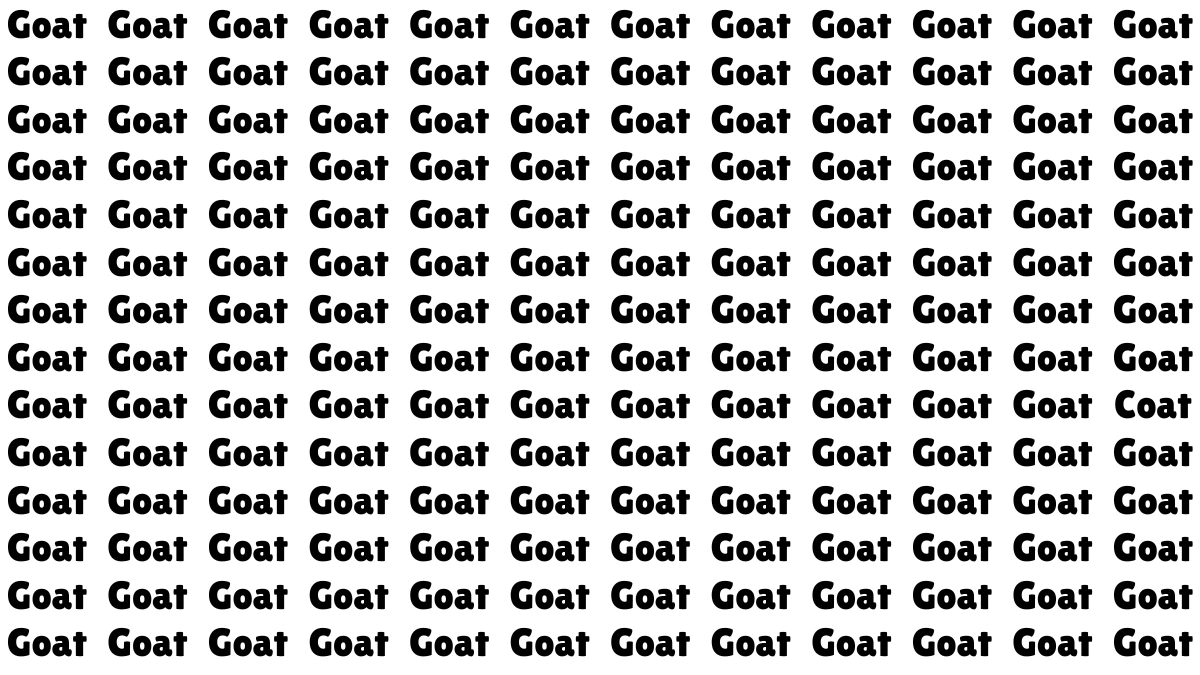 Optical illusion Eye Test: Only Sharpest Eyes Can Spot the Word Coat among Goat in 6 Secs