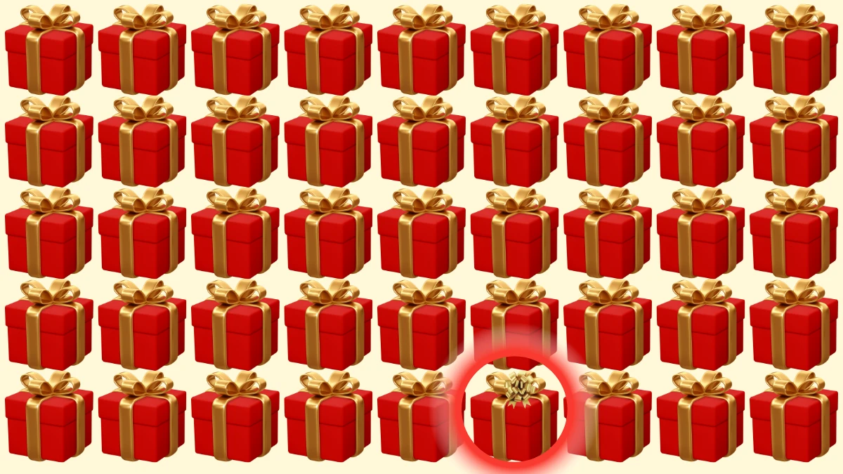 Brain Teaser Odd One Out Puzzle: Can you Find the Odd Gift Box in 10 Secs Brain Teaser Odd One Out Puzzle: Can you Find the Odd Gift Box in 10 Secs
