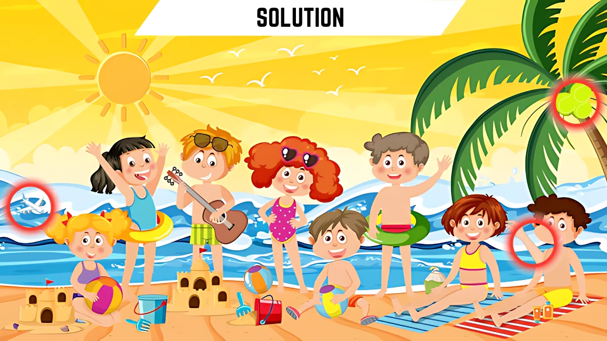 Brain Teaser IQ Test: Only High IQ Genius Can Spot the 3 Mistakes in this Beach Image in 12 Secs