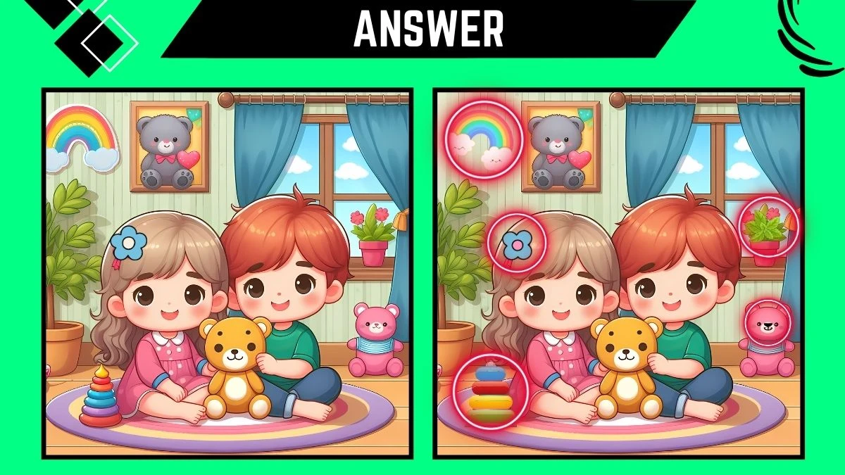 Spot the Difference Game: Only genius with Sharp Eyes Can Spot the 5 Differences in this Sister and Brother Image in 12 Secs