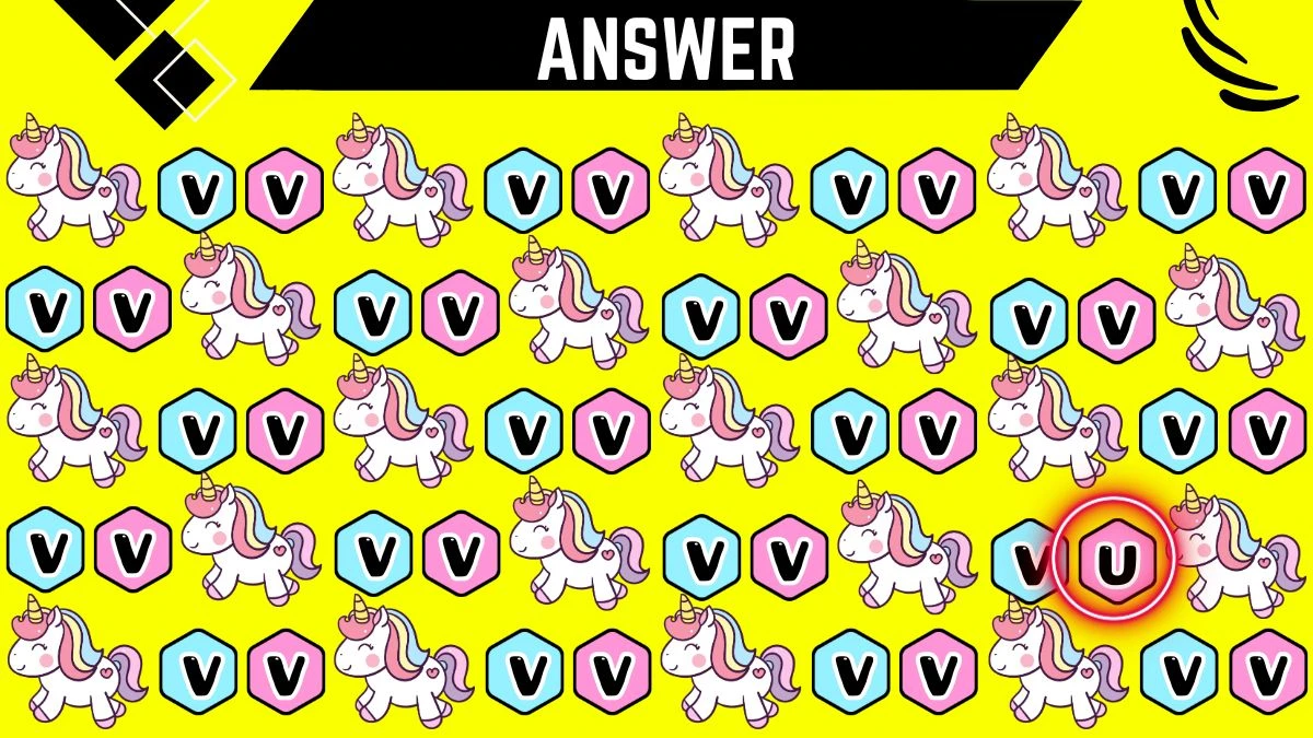 Optical Illusion Brain Challenge: Use Your Hawk's Vision To Spot the Letter U among V in 6 Secs