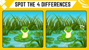 Brain Teaser Spot  the Difference: Only People with 20/20 Vision Can Spot the 4 Differences in this Frog Image in 9 Secs