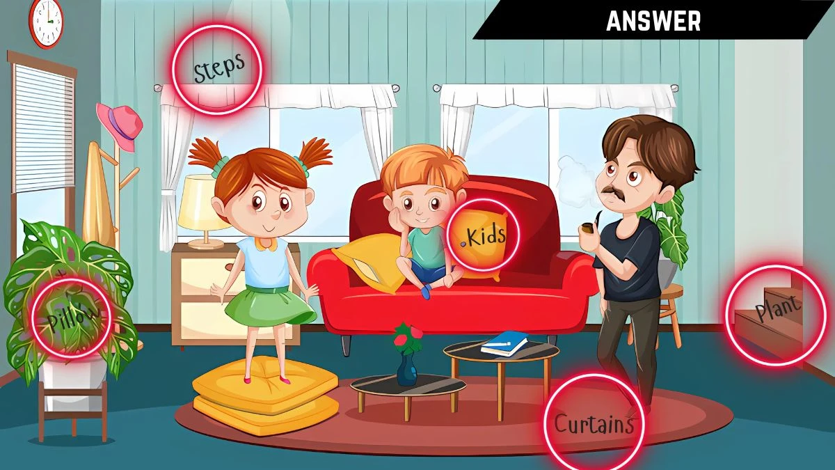 Brain-Teaser IQ Test: Only 5 Out of 10 Can Spot the 5 Hidden Words in this Living room Image in 12 Secs