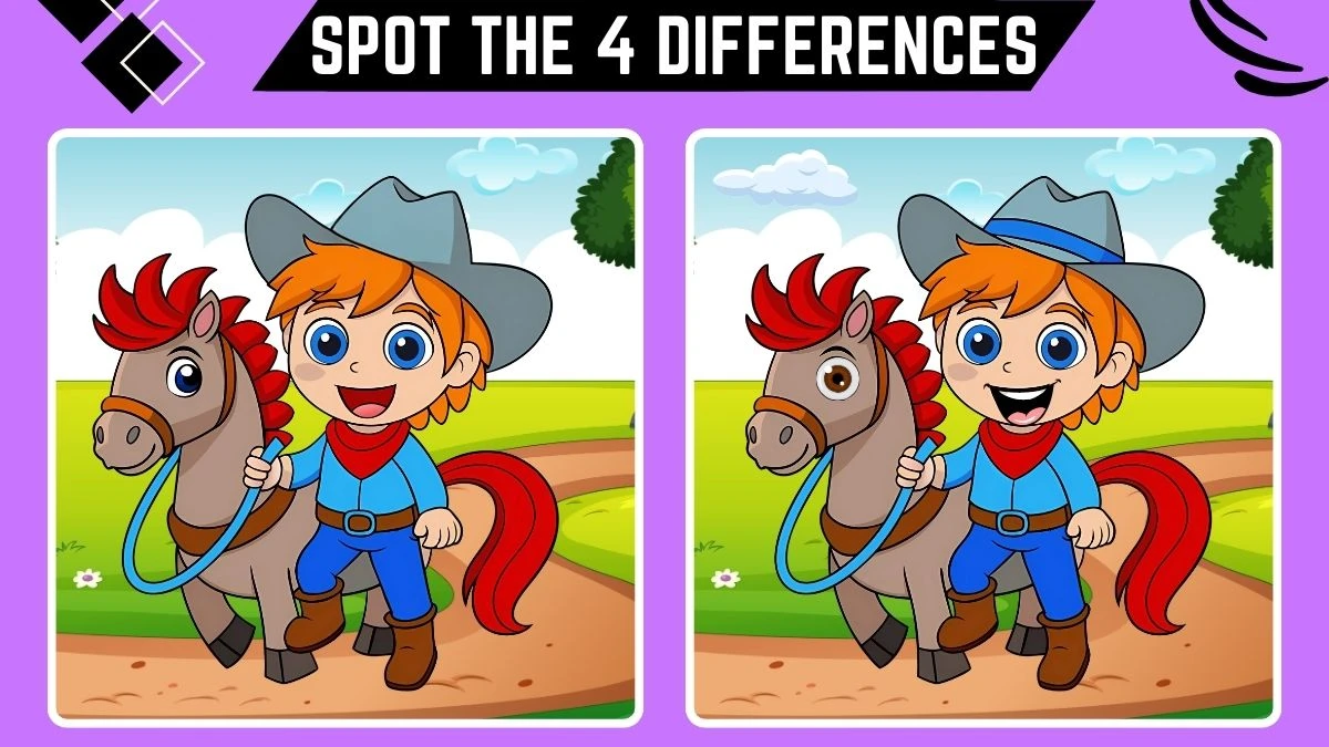 Optical Illusion Spot the Difference Game: Only People with Extra Sharp Eyes Can Spot the 4 Differences in this Image in 10 Secs​