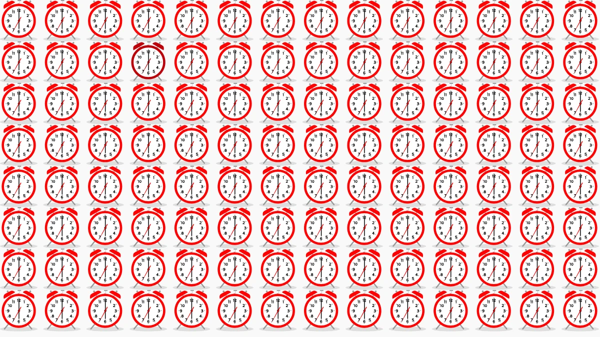 Brain Teaser Odd One Out Puzzle: यदि आपकी आंखें तेज हैं तो 5 सेकंड में विषम घड़ी को पहचानें Brain Teaser Odd One Out Puzzle: यदि आपकी आंखें तेज हैं तो 5 सेकंड में विषम घड़ी को पहचानें