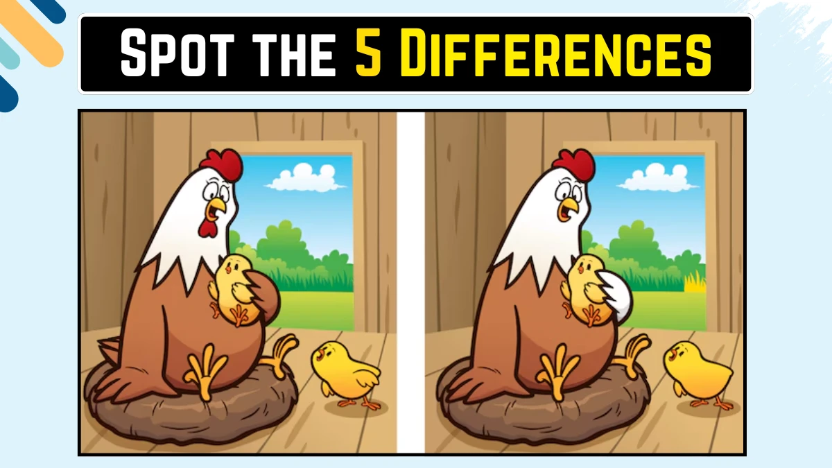 Brain Teaser Spot the Difference Game: केवल जीनियस ही 14 सेकंड में 5 अंतर पहचान सकते हैं Brain Teaser Spot the Difference Game: केवल जीनियस ही 14 सेकंड में 5 अंतर पहचान सकते हैं