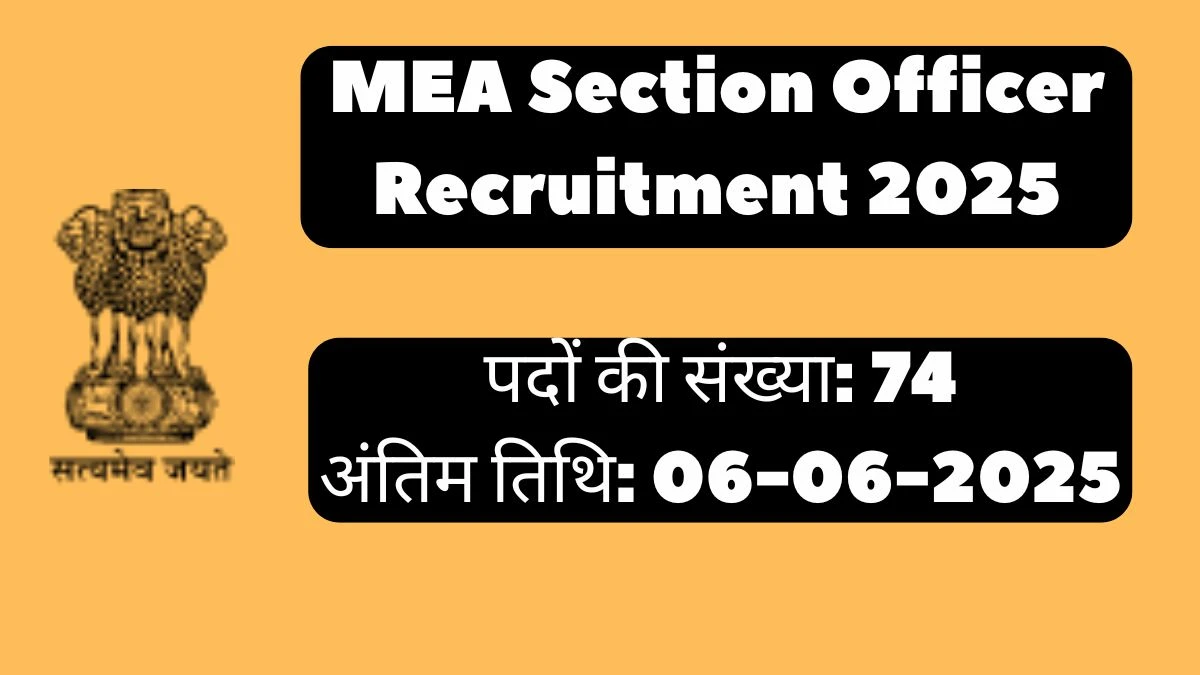 MEA Section Officer Recruitment 2025 Notification Out Apply Offline for 74 Posts MEA Section Officer Recruitment 2025 Notification Out Apply Offline for 74 Posts