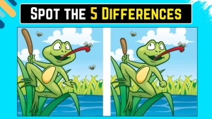 Optical Illusion Spot the Difference: केवल बाज की आंखें ही 12 सेकंड में इस मेंढक की छवि में 5 अंतर पहचान सकती हैं Optical Illusion Spot the Difference: केवल बाज की आंखें ही 12 सेकंड में इस मेंढक की छवि में 5 अंतर पहचान सकती हैं