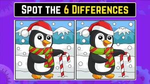 Optical Illusion Spot the Difference Game: केवल 20/20 दृष्टि ही 15 सेकंड में इस पेंगुइन छवि में 6 अंतरों को पहचान सकती है