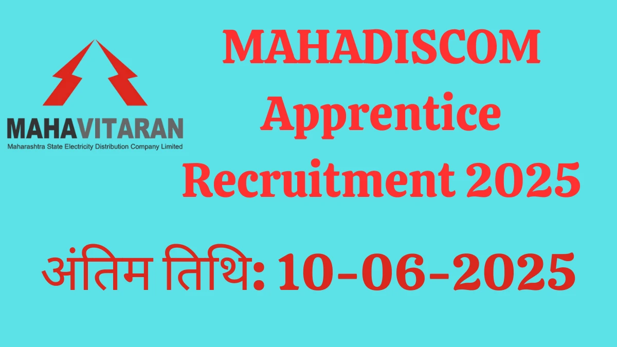 MAHADISCOM Apprentice Recruitment 2025 Notification Out Apply Online for 249 Posts