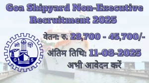 Goa Shipyard Non Executive Recruitment 2025 – 102 Posts, Online Form Out at goashipyard.in