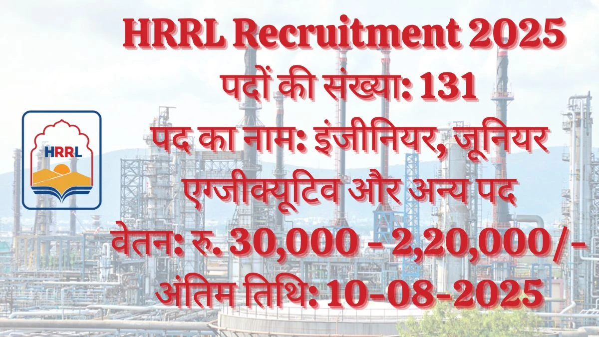 HRRL Recruitment 2025 – 131 Posts, Online Form Out at hrrl.in HRRL Recruitment 2025 – 131 Posts, Online Form Out at hrrl.in