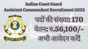 Indian Coast Guard Assistant Commandant Recruitment 2025 – 170 Posts, Online Form Out at joinindiancoastguard.cdac.in